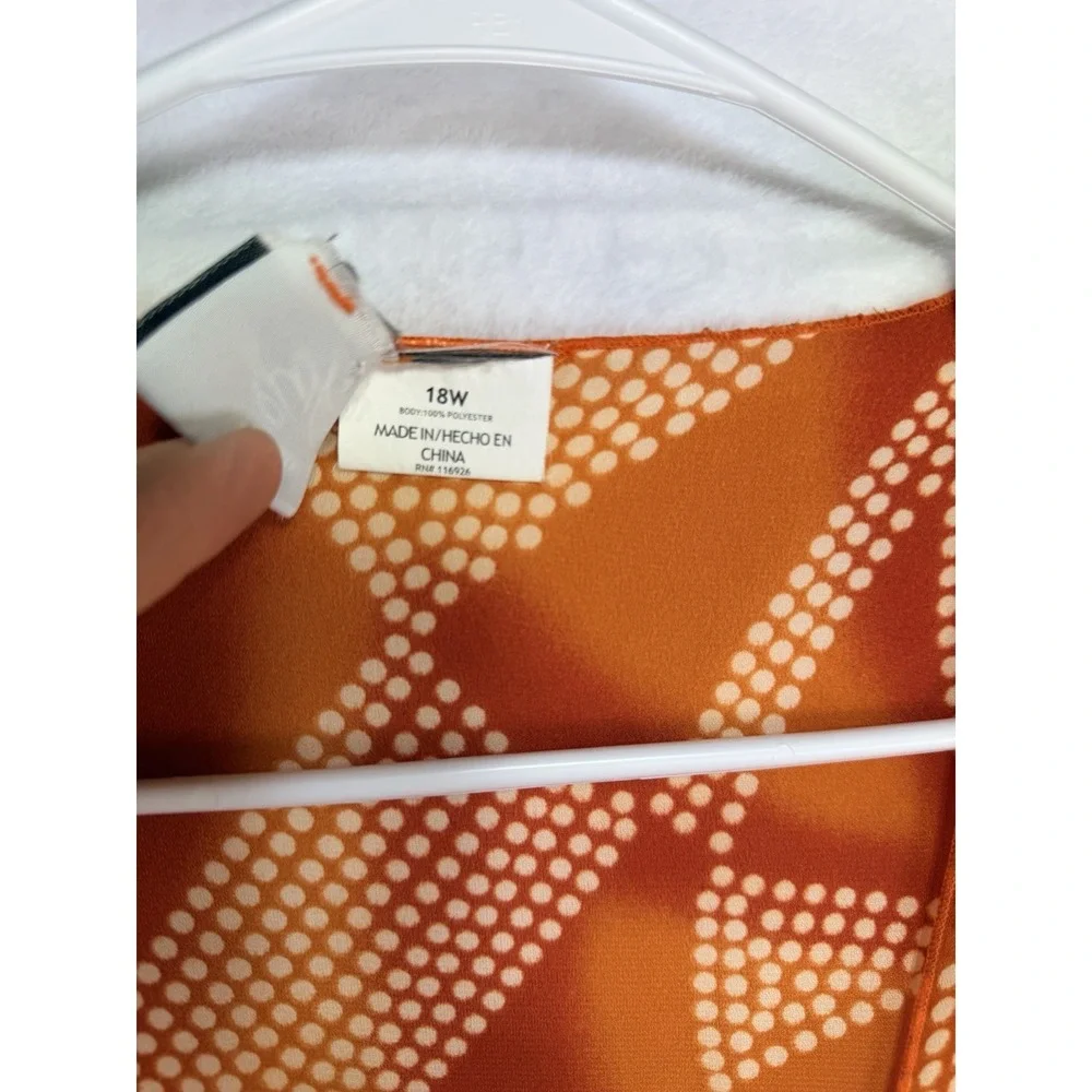 Your Best Look Women's Orange Swim Cover Up Sheer Cardigan 18W Tie Front Shells - Picture 10 of 14